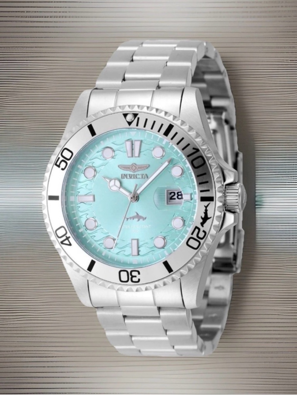 Invicta Pro Diver Watch- Silver Stainless Steel, Blue Dial 43 MM Brand New W/Box